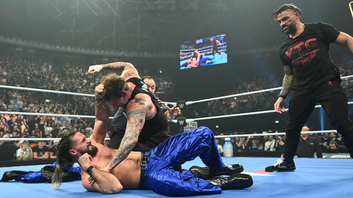 Roman Reigns, CM Punk, Seth Rollins engaged in a heated brawl on Smackdown